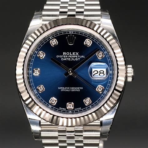 rolex datejust silber blau|Rolex Datejust for sale.